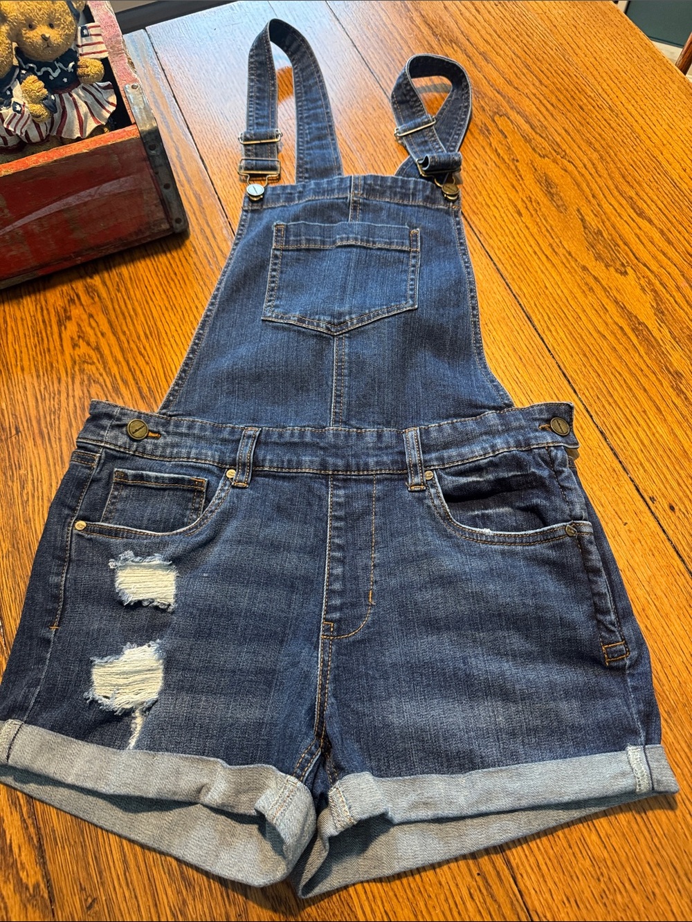 Dollhouse Denim Short Overalls